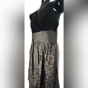 *NWOT Gorgeous Black and Pewter Floral A-Line Dress